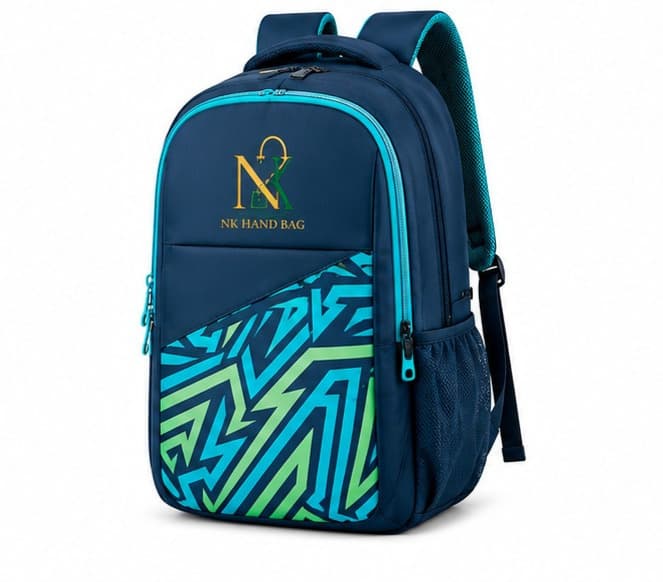 Teal Zigzag School Bag – image 1