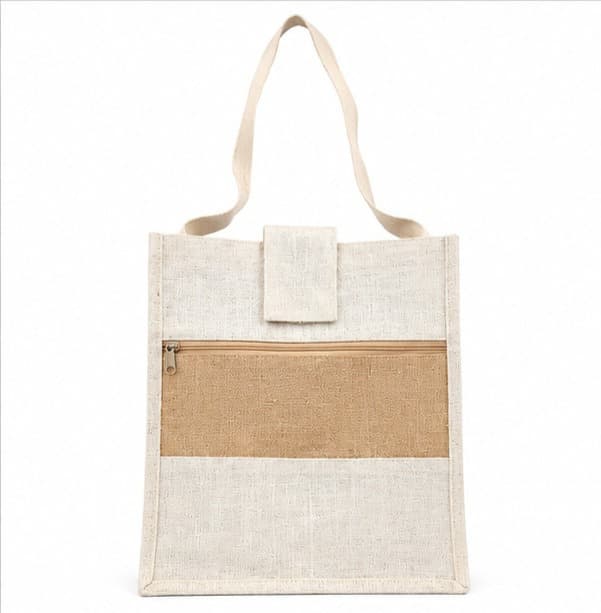 Two-Tone Canvas Zip Tote – image 1